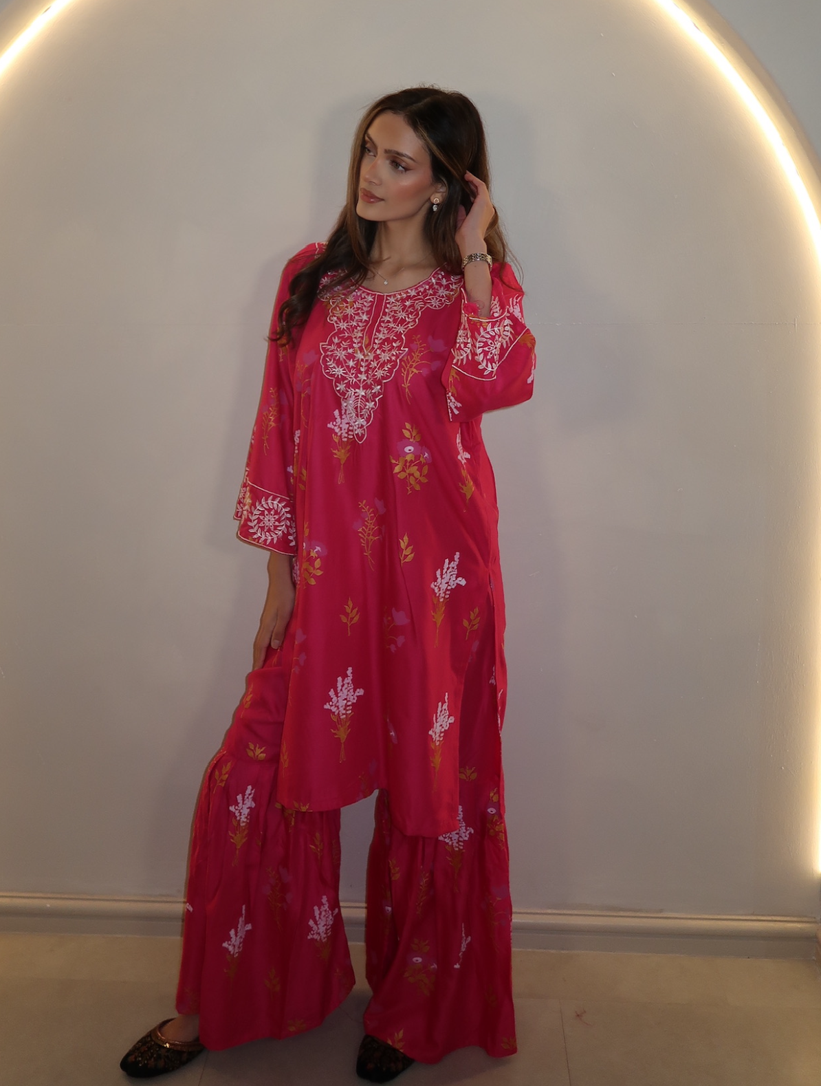 FUSCIA ELEGANT FLORAL 2PC CO ORD