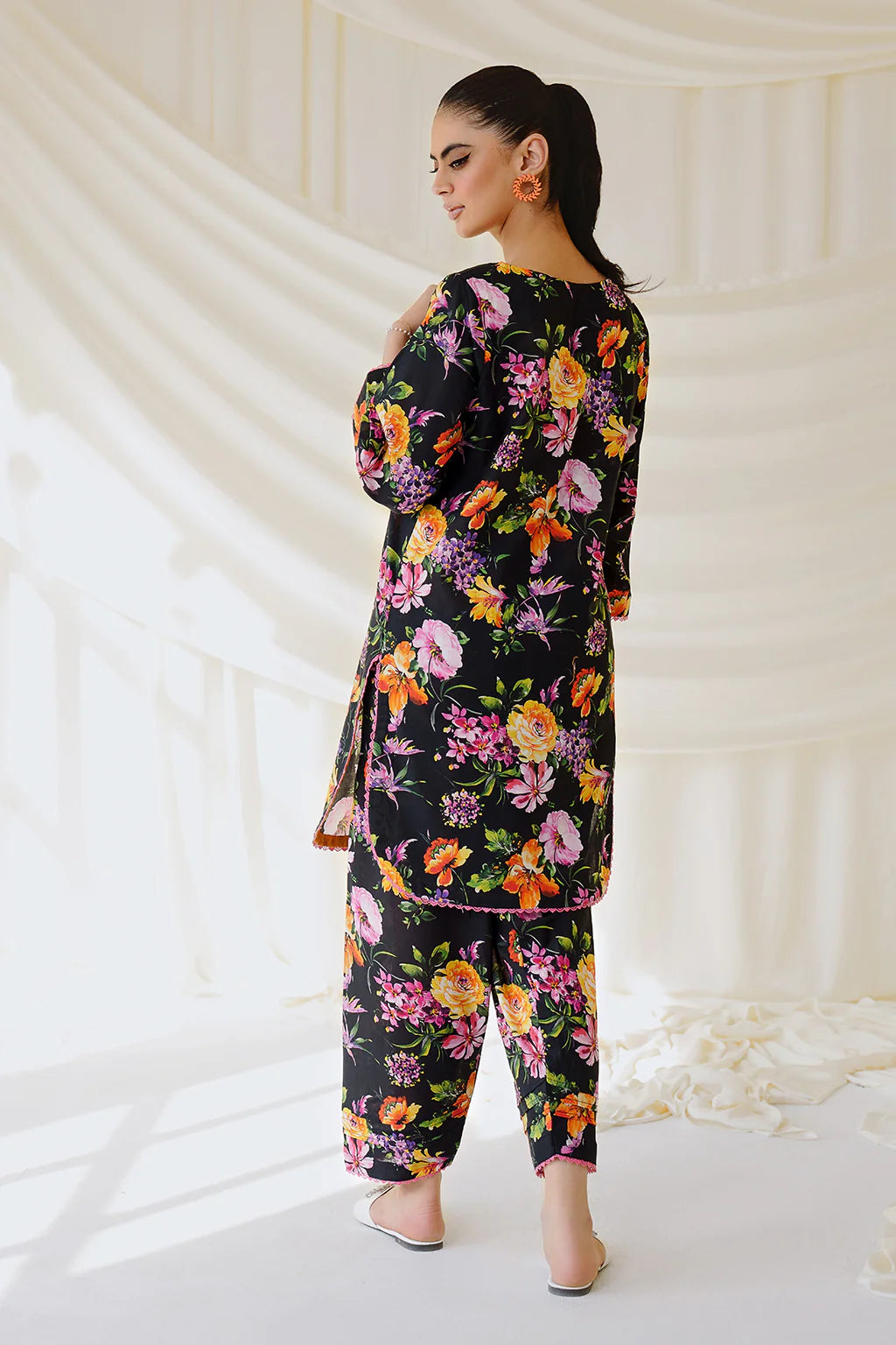 BLACK FLORAL 2 PC CO ORD