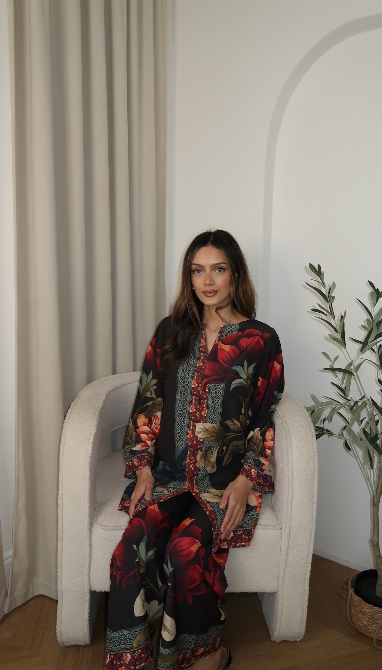 ELEGANT BUTTONED 2PC FLORAL CO ORD