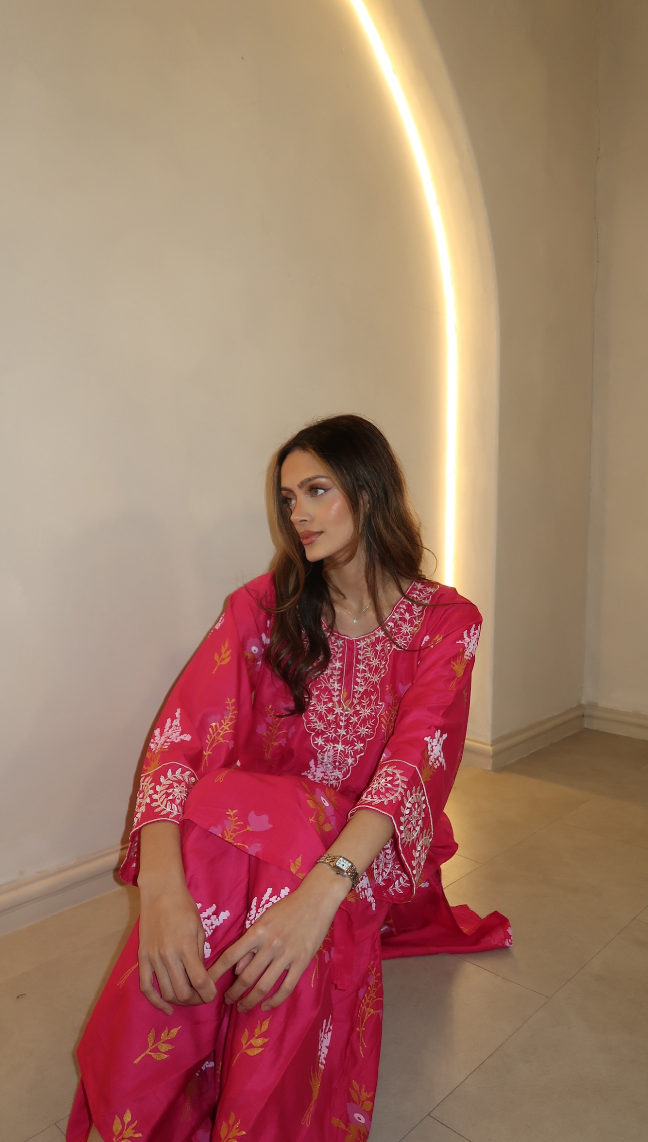 FUSCIA ELEGANT FLORAL 2PC CO ORD