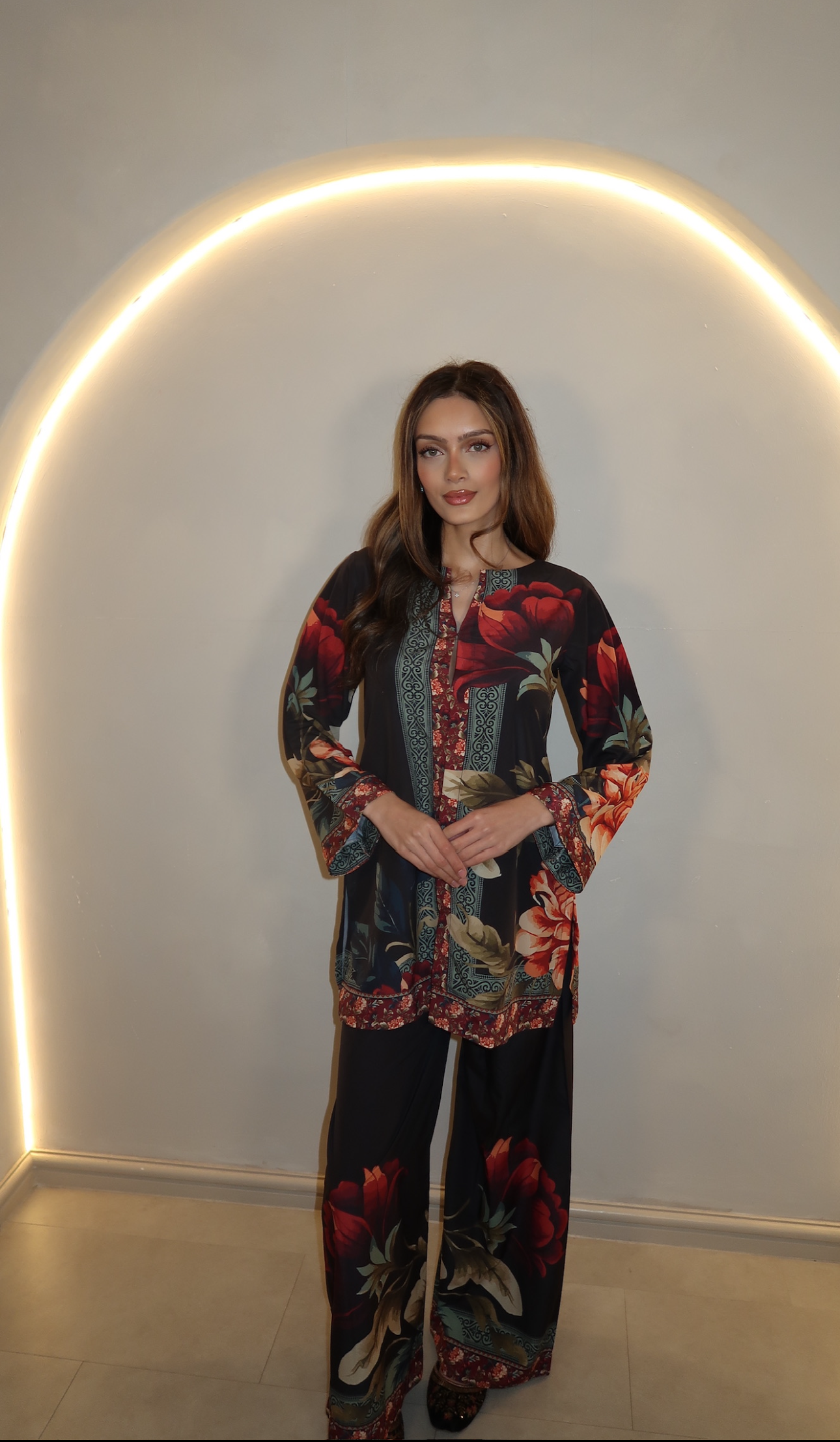 ELEGANT BUTTONED 2PC FLORAL CO ORD