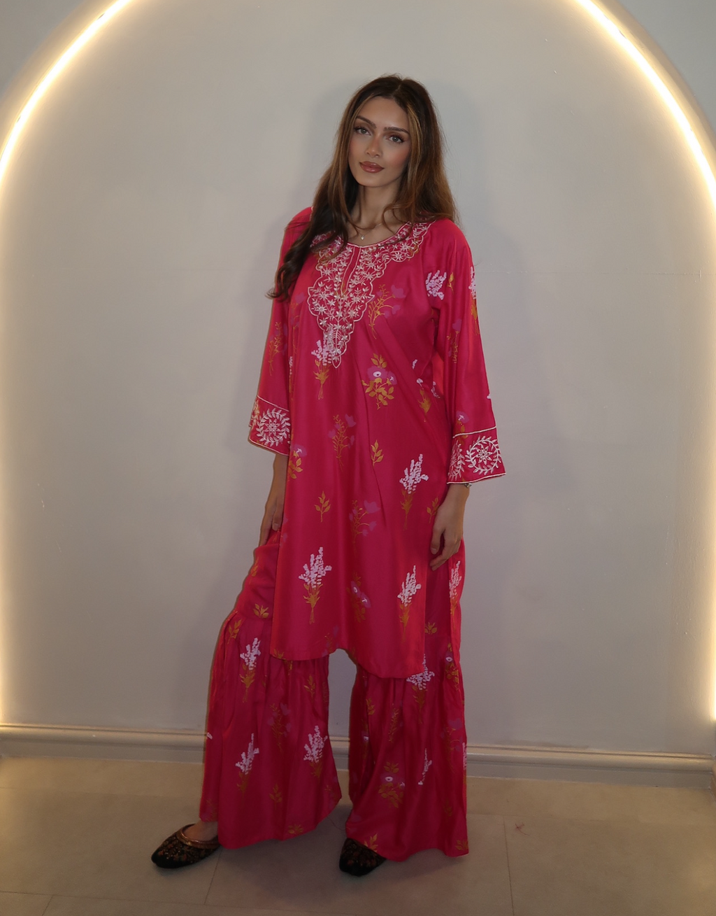 FUSCIA ELEGANT FLORAL 2PC CO ORD