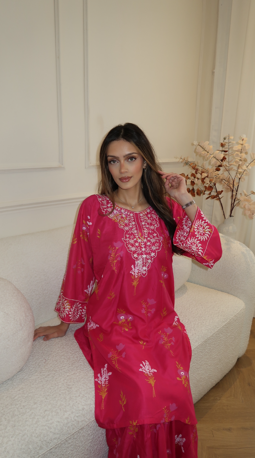 FUSCIA ELEGANT FLORAL 2PC CO ORD