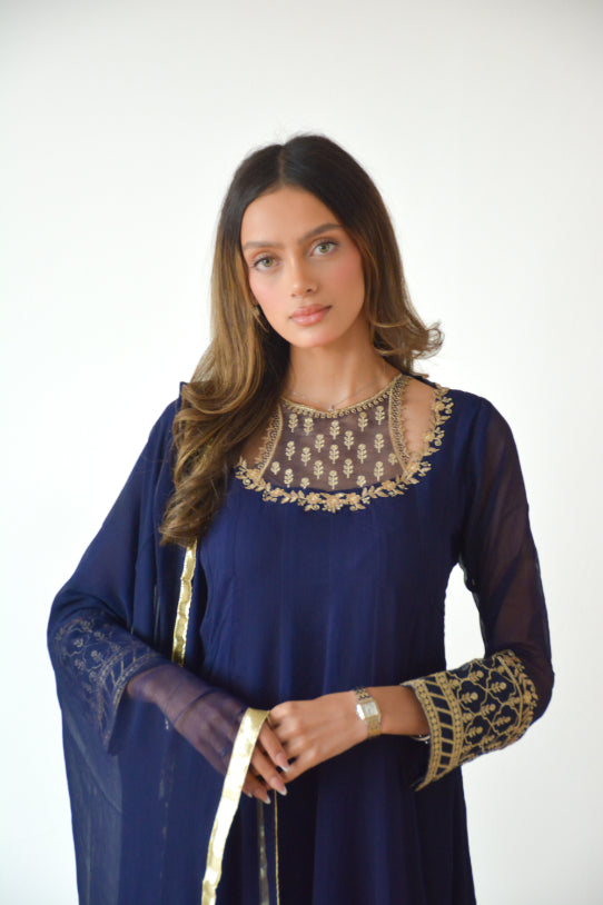 SIGNATURE - ROYAL BLUE EMBROIDERED 2 PC