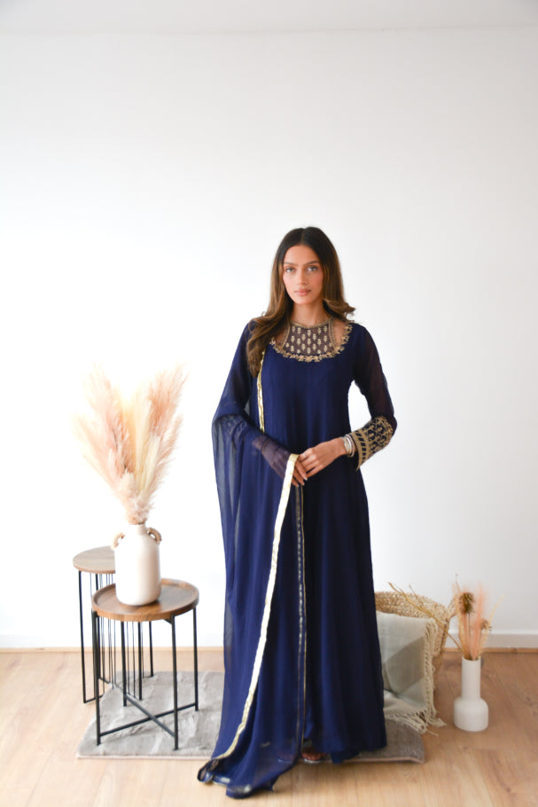 SIGNATURE - ROYAL BLUE EMBROIDERED 2 PC