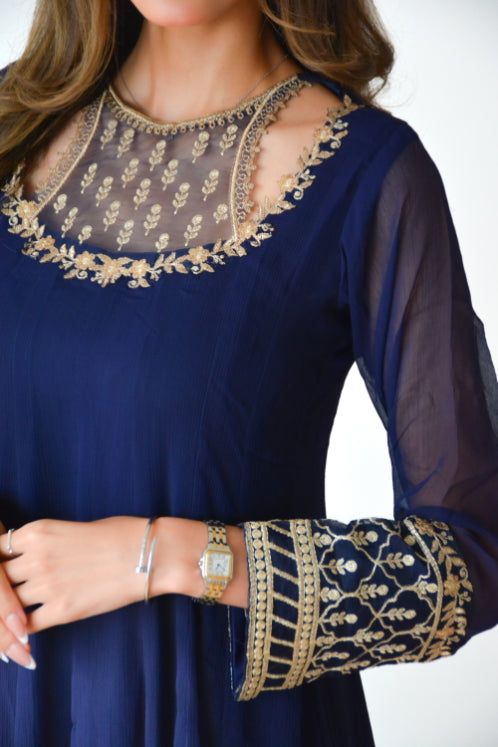 SIGNATURE - ROYAL BLUE EMBROIDERED 2 PC