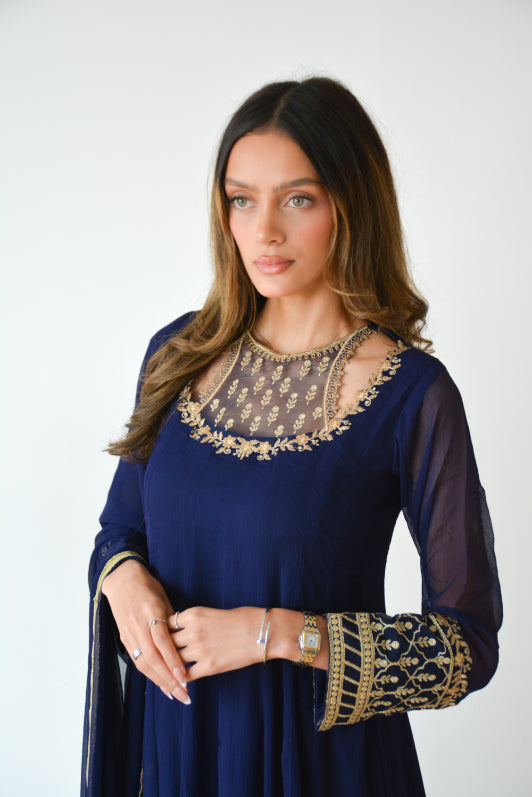 SIGNATURE - ROYAL BLUE EMBROIDERED 2 PC