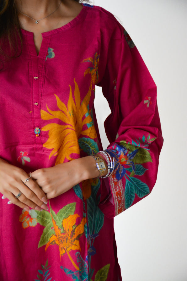 FUSCIA FLORAL 2PC CO ORD