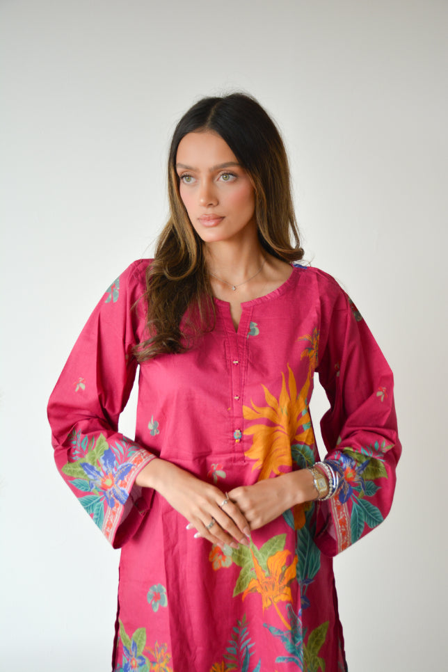 FUSCIA FLORAL 2PC CO ORD