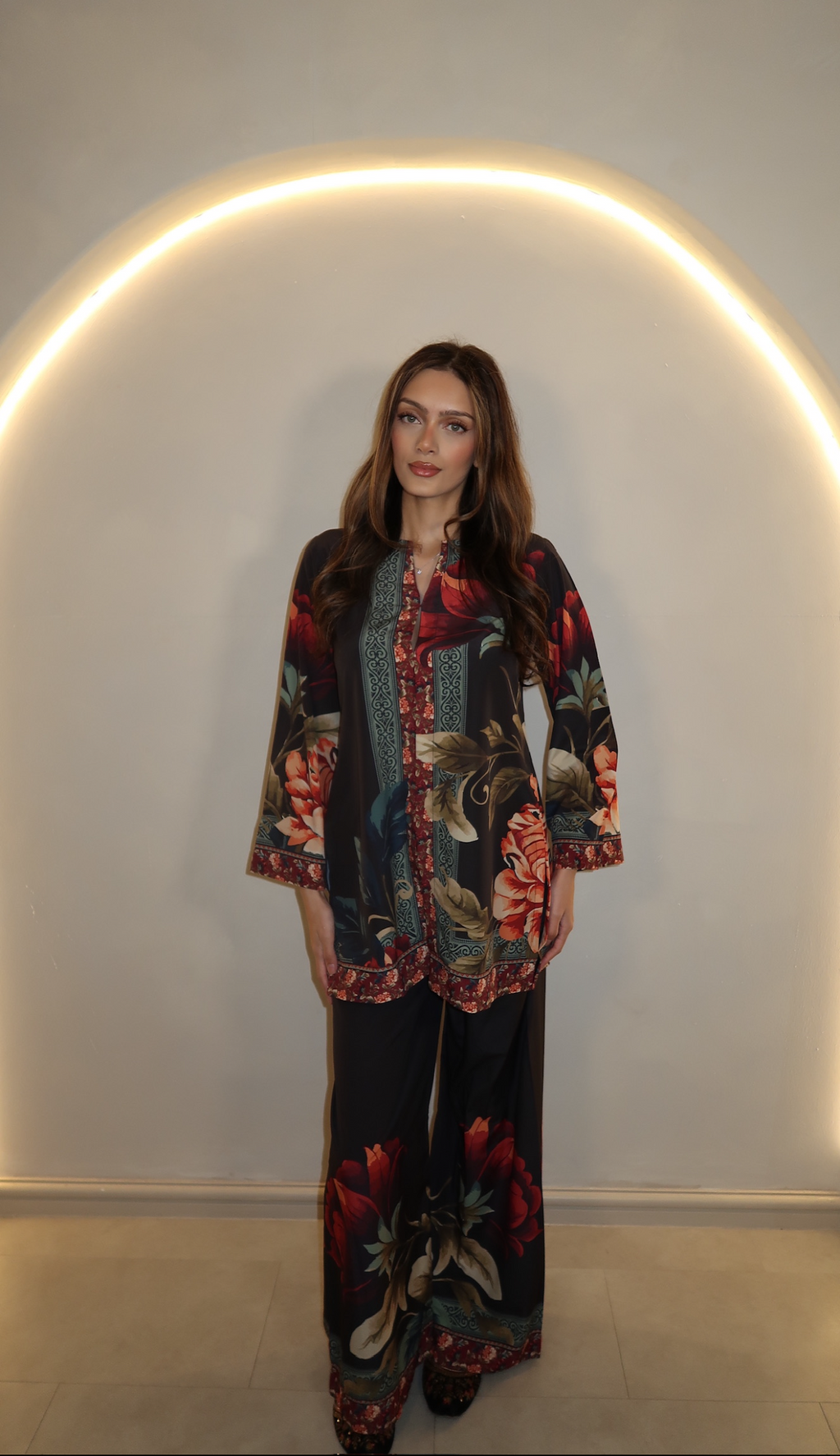 ELEGANT BUTTONED 2PC FLORAL CO ORD
