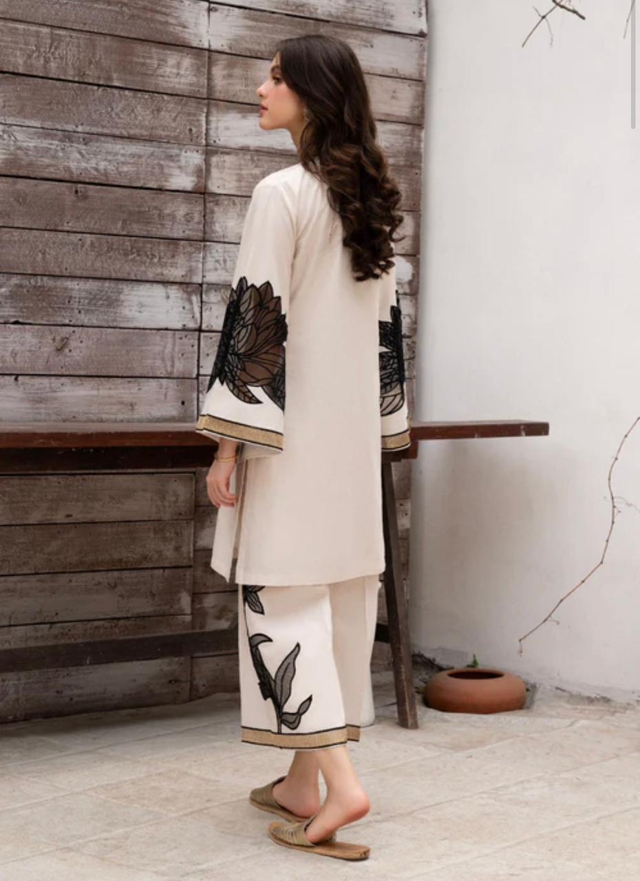 MESH SLEEVE GOLD & WHITE 2 PIECE