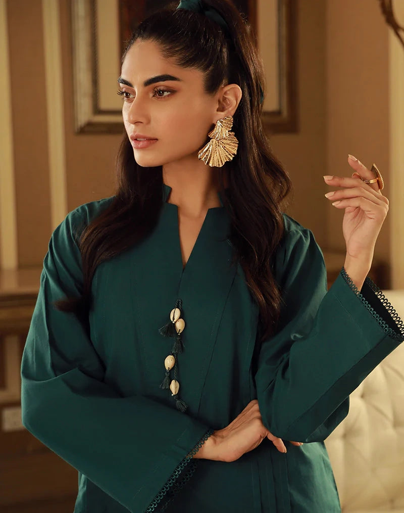 TURQUOISE BUTTONED 2PC CO ORD