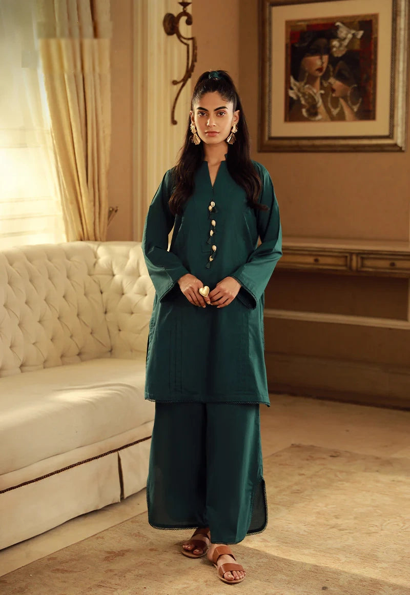 TURQUOISE BUTTONED 2PC CO ORD